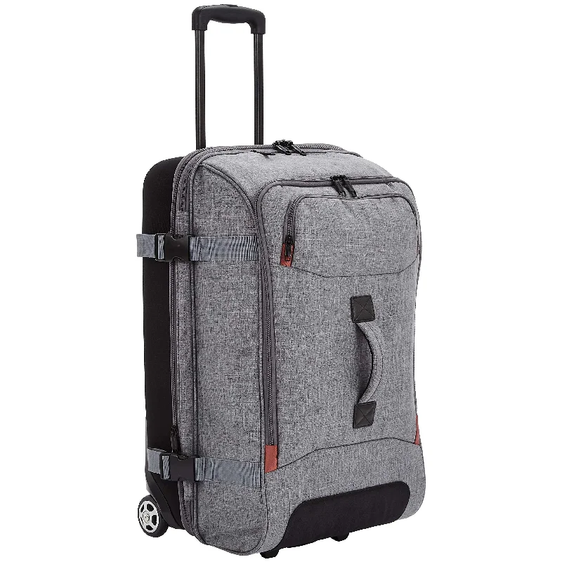 oversized duffel bags for heavy loads -AmazonBasics Rolling Travel Duffel Bag Luggage with Wheels, Medium, Grey