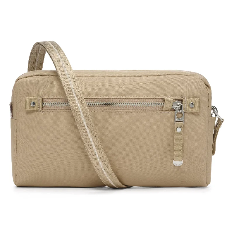 eco-friendly leather crossbody bag-eco-friendly leather crossbody bagPacsafe W 3-in-1 Sling Taupe