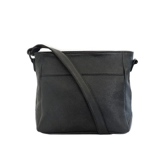 retro leather shoulder bag-Zemp Vancouver Shoulder Bag | Black