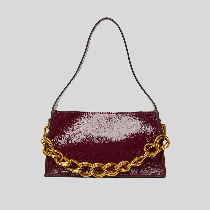 pink velvet shoulder bag-Manu Atelier Mini Kesme Shoulder Bag Burgundy RS-2022582