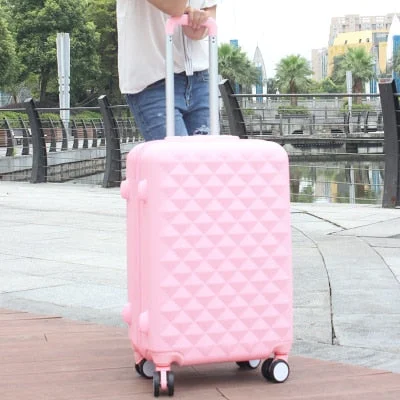 pink luggage