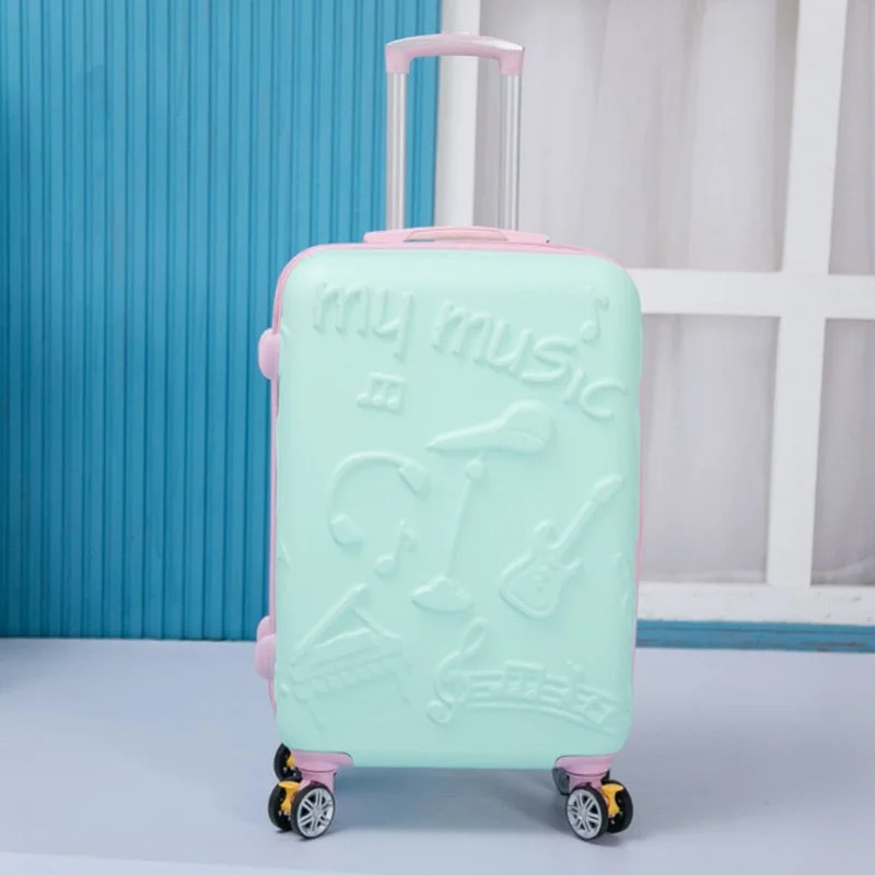 practical suitcase for daily travel -Travel Bag Universal Wheel Trolley Bag Female Small Fresh Personality Luggage 20 "24"Cute Trolley