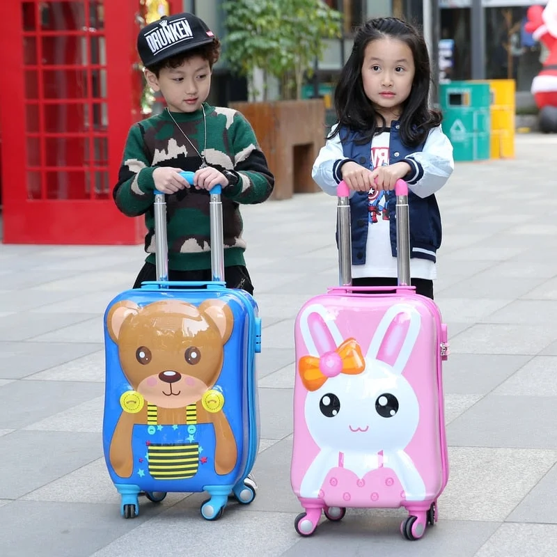 large suitcase for long adventures -Letrend 3D Cartoon Rolling Luggage Spinner Children Wheel Suitcases Kids Cute Trolley Travel Bag