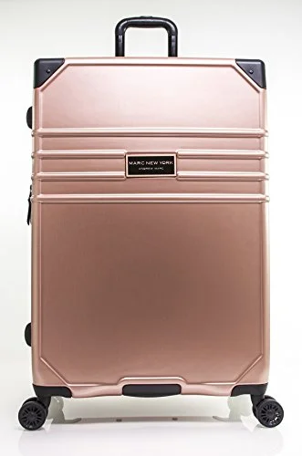 wheeled suitcase for long trips -Marc New York Classic 28" Expandable Hardside Spinner, Rose Gold