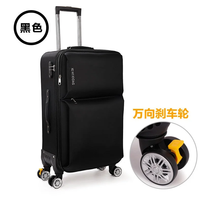 locking suitcase for secure travel -Oxford Brass Box Customized Travel Case 26" Password Trolley 20" Suitcase