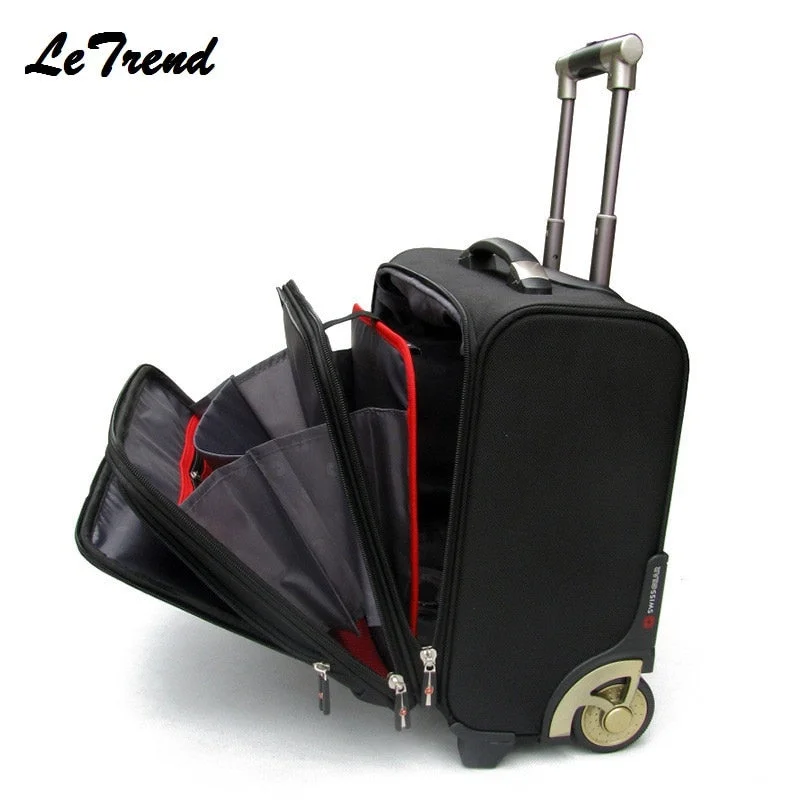 small suitcase for brief trips -New Business Multifunction Boarding Suitcase Travel Oxford Rolling Luggage Casters 16/18 Inch Men